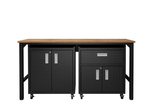 Manhattan Comfort - 3-Piece Fortress Garage Set with 1 Drawers in Charcoal Grey - 15GMC-CH veiw 1