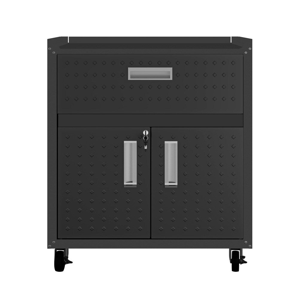 Manhattan Comfort - 3-Piece Fortress Garage Set with 1 Drawers in Charcoal Grey - 15GMC-CH veiw 4