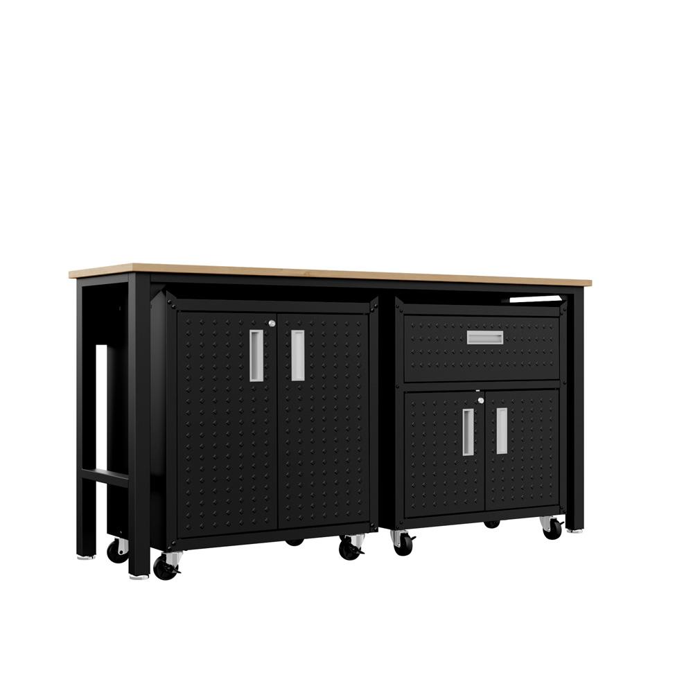 Manhattan Comfort - 3-Piece Fortress Garage Set with 1 Drawers in Charcoal Grey - 15GMC-CH veiw 6