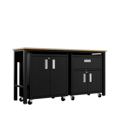Manhattan Comfort - 3-Piece Fortress Garage Set with 1 Drawers in Charcoal Grey - 15GMC-CH veiw 6
