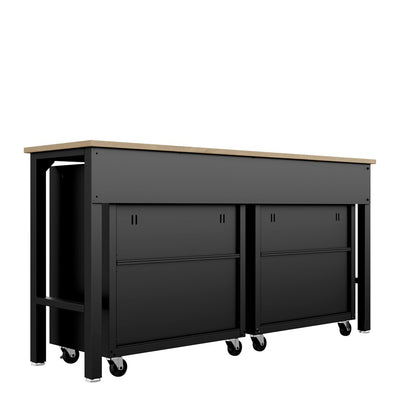 Manhattan Comfort - 3-Piece Fortress Garage Set with 1 Drawers in Charcoal Grey - 15GMC-CH veiw 8