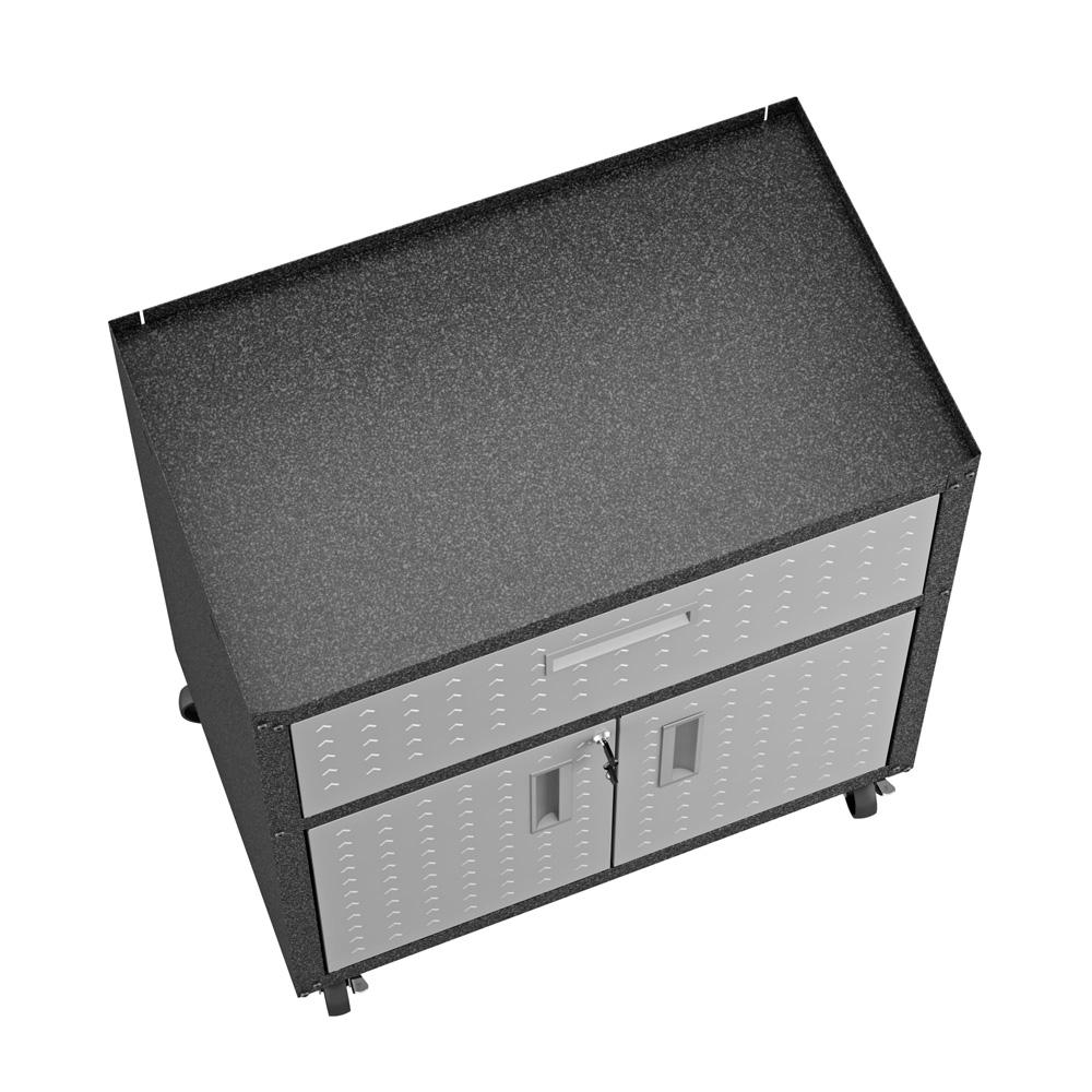 Manhattan Comfort - 3-Piece Fortress Garage Set with 1 Drawers in Grey - 15GMC veiw 4