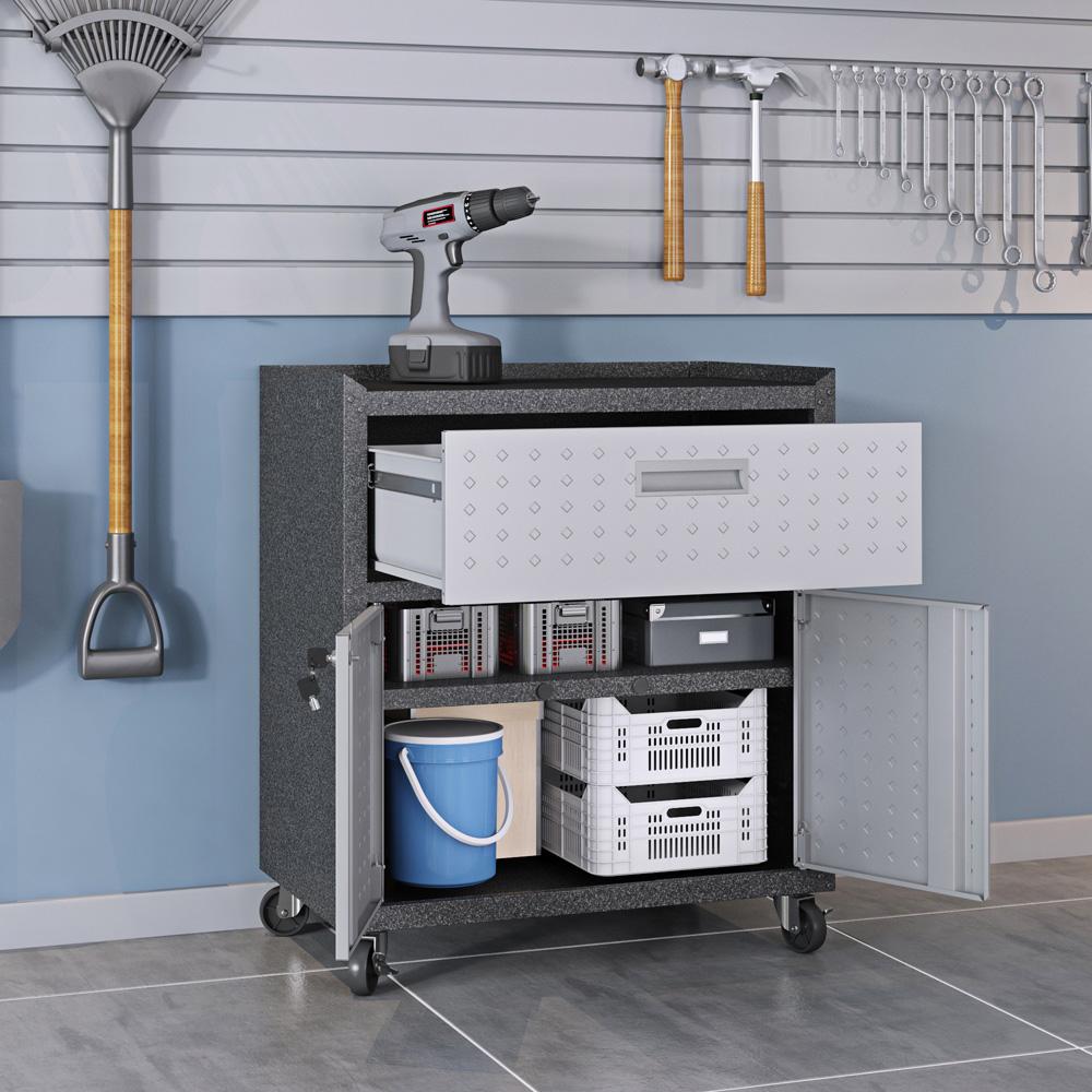 Manhattan Comfort - 3-Piece Fortress Garage Set with 1 Drawers in Grey - 15GMC veiw 9