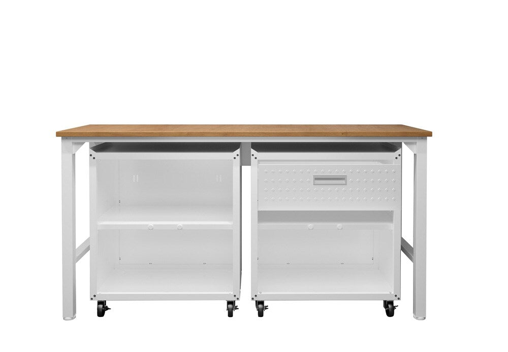 Manhattan Comfort - 3-Piece Fortress Garage Set with 1 Drawers in White - 15GMC-WH veiw 4