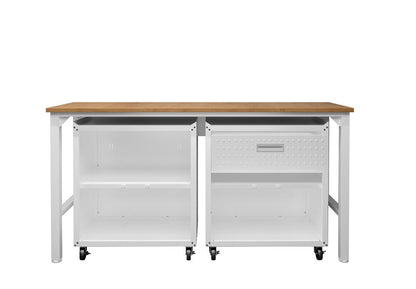 Manhattan Comfort - 3-Piece Fortress Garage Set with 1 Drawers in White - 15GMC-WH veiw 4