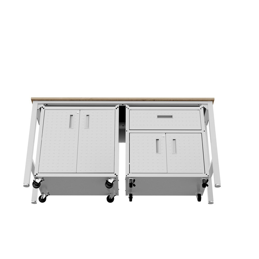 Manhattan Comfort - 3-Piece Fortress Garage Set with 1 Drawers in White - 15GMC-WH veiw 6