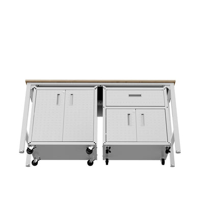 Manhattan Comfort - 3-Piece Fortress Garage Set with 1 Drawers in White - 15GMC-WH veiw 6
