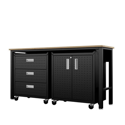 Manhattan Comfort - 3-Piece Fortress Garage Set with 3 Drawers in Charcoal Grey - 16GMC-CH veiw 5
