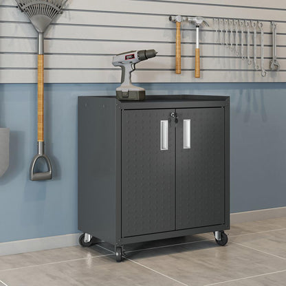 Manhattan Comfort - 3-Piece Fortress Garage Set with 3 Drawers in Charcoal Grey - 16GMC-CH veiw 11