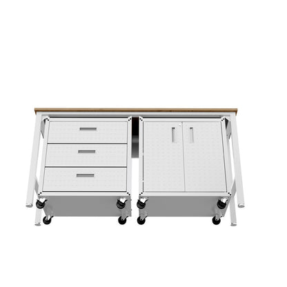 Manhattan Comfort - 3-Piece Fortress Garage Set with 3 Drawers in White - 16GMC-WH veiw 6
