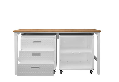 Manhattan Comfort - 3-Piece Fortress Garage Set with 3 Drawers in White - 16GMC-WH veiw 7