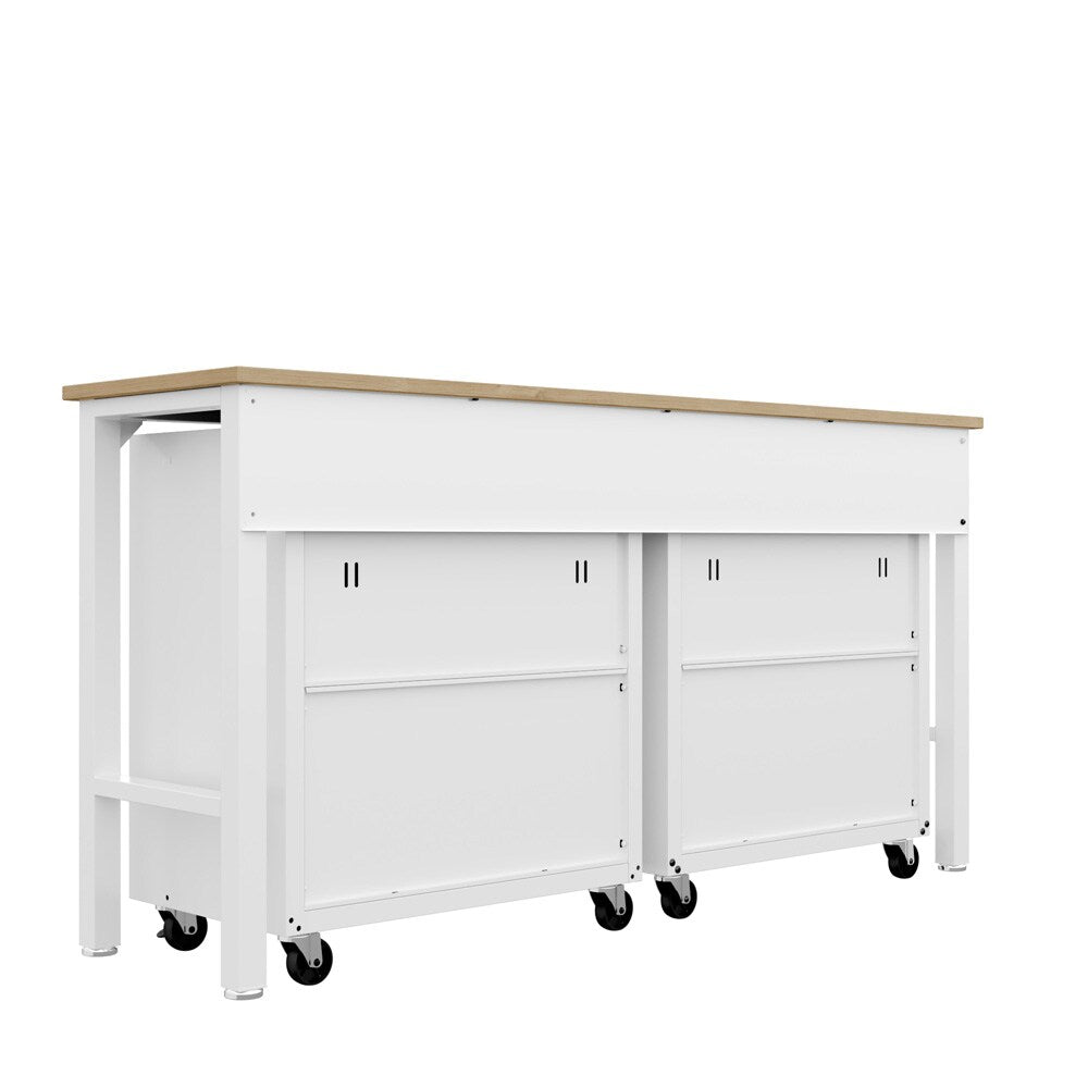 Manhattan Comfort - 3-Piece Fortress Garage Set with 3 Drawers in White - 16GMC-WH veiw 8
