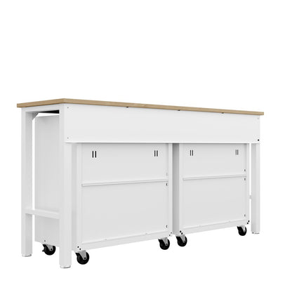 Manhattan Comfort - 3-Piece Fortress Garage Set with 3 Drawers in White - 16GMC-WH veiw 8