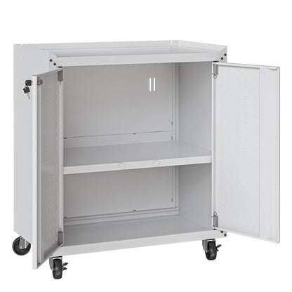 Manhattan Comfort - 3-Piece Fortress Garage Set with 3 Drawers in White - 16GMC-WH veiw 9