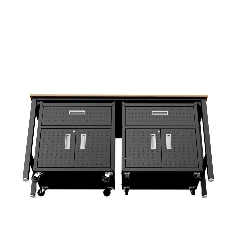 Manhattan Comfort - 3-Piece Fortress Garage Set with 2 Drawers in Charcoal Grey - 17GMC-CH veiw 5
