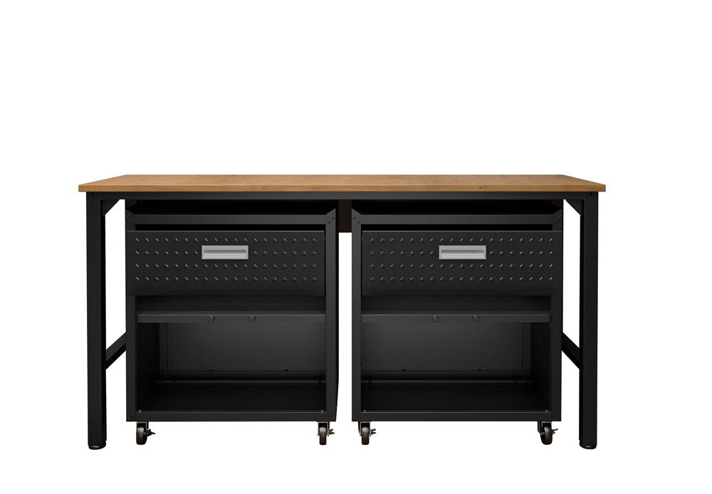Manhattan Comfort - 3-Piece Fortress Garage Set with 2 Drawers in Charcoal Grey - 17GMC-CH veiw 7