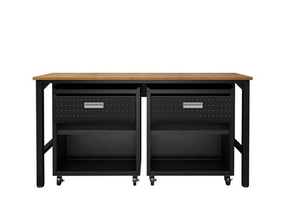 Manhattan Comfort - 3-Piece Fortress Garage Set with 2 Drawers in Charcoal Grey - 17GMC-CH veiw 7