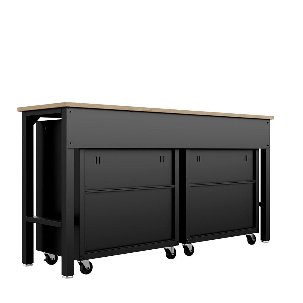 Manhattan Comfort - 3-Piece Fortress Garage Set with 2 Drawers in Charcoal Grey - 17GMC-CH veiw 8
