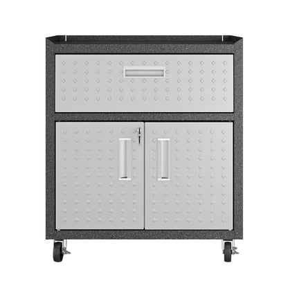Manhattan Comfort - 3-Piece Fortress Garage Set with 2 Drawers in Grey - 17GMC veiw 2