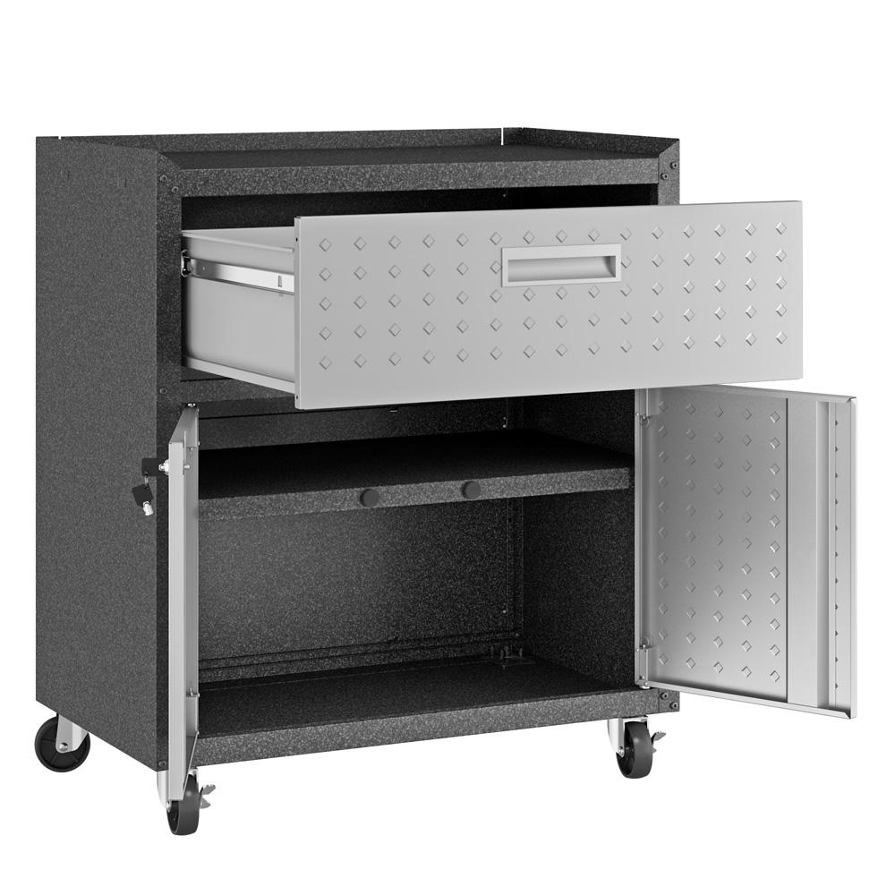 Manhattan Comfort - 3-Piece Fortress Garage Set with 2 Drawers in Grey - 17GMC veiw 5