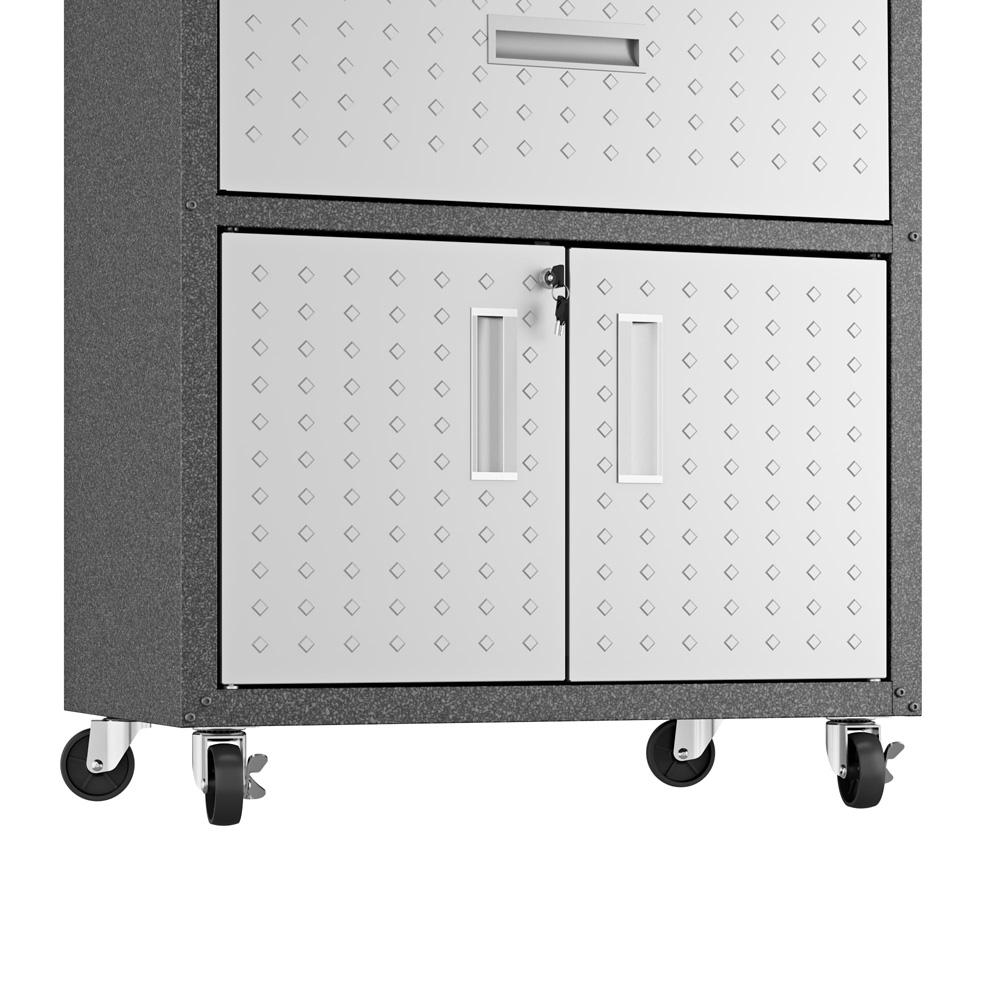 Manhattan Comfort - 3-Piece Fortress Garage Set with 2 Drawers in Grey - 17GMC veiw 8