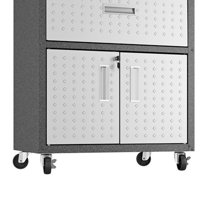 Manhattan Comfort - 3-Piece Fortress Garage Set with 2 Drawers in Grey - 17GMC veiw 8