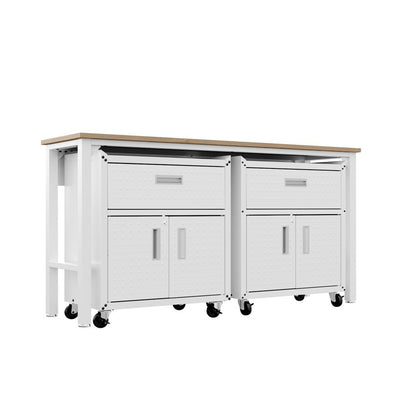 Manhattan Comfort - 3-Piece Fortress Garage Set with 2 Drawers in White - 17GMC-WH veiw 3