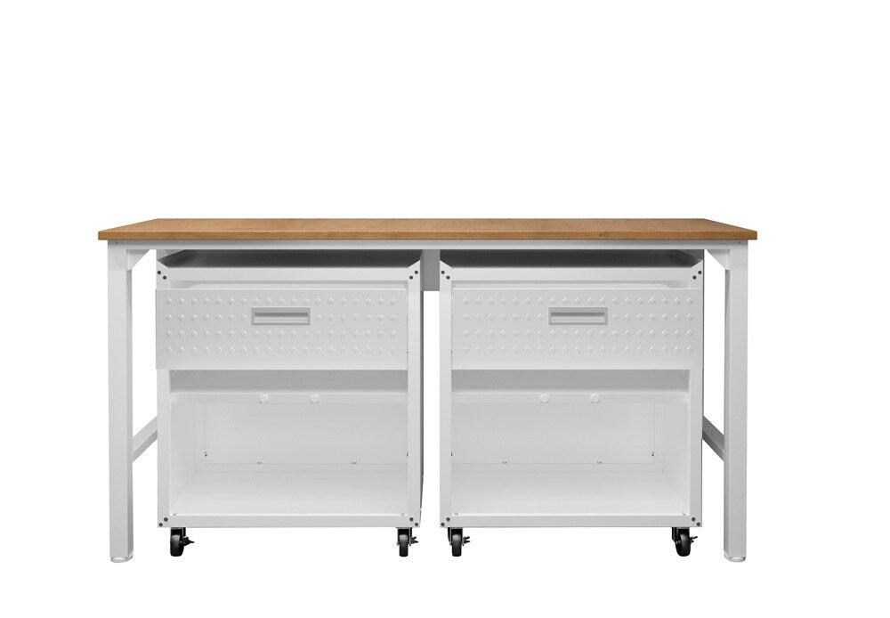 Manhattan Comfort - 3-Piece Fortress Garage Set with 2 Drawers in White - 17GMC-WH veiw 4