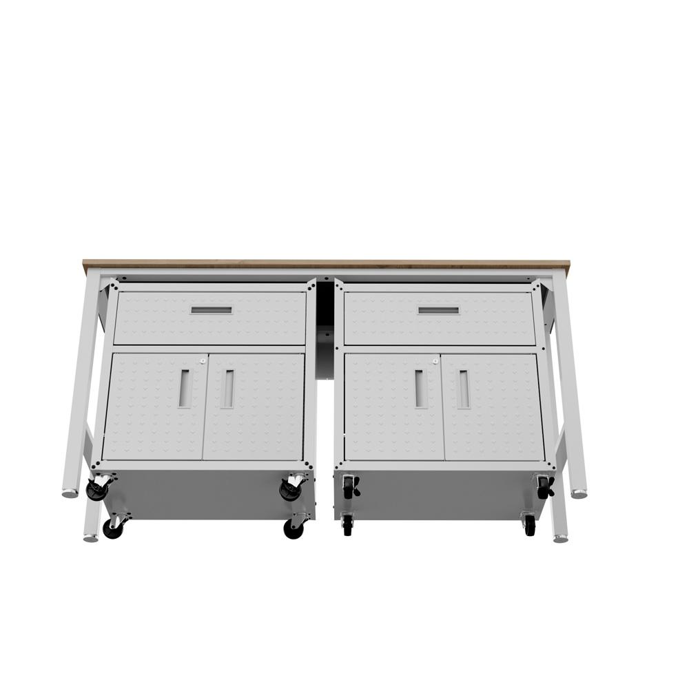 Manhattan Comfort - 3-Piece Fortress Garage Set with 2 Drawers in White - 17GMC-WH veiw 5