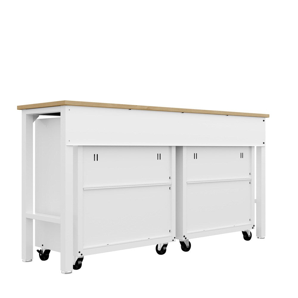 Manhattan Comfort - 3-Piece Fortress Garage Set with 2 Drawers in White - 17GMC-WH veiw 6