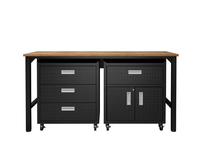 Manhattan Comfort - 3-Piece Fortress Garage Set with 4 Drawers in Charcoal Grey - 18GMC-CH veiw 1