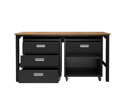 Manhattan Comfort - 3-Piece Fortress Garage Set with 4 Drawers in Charcoal Grey - 18GMC-CH veiw 4