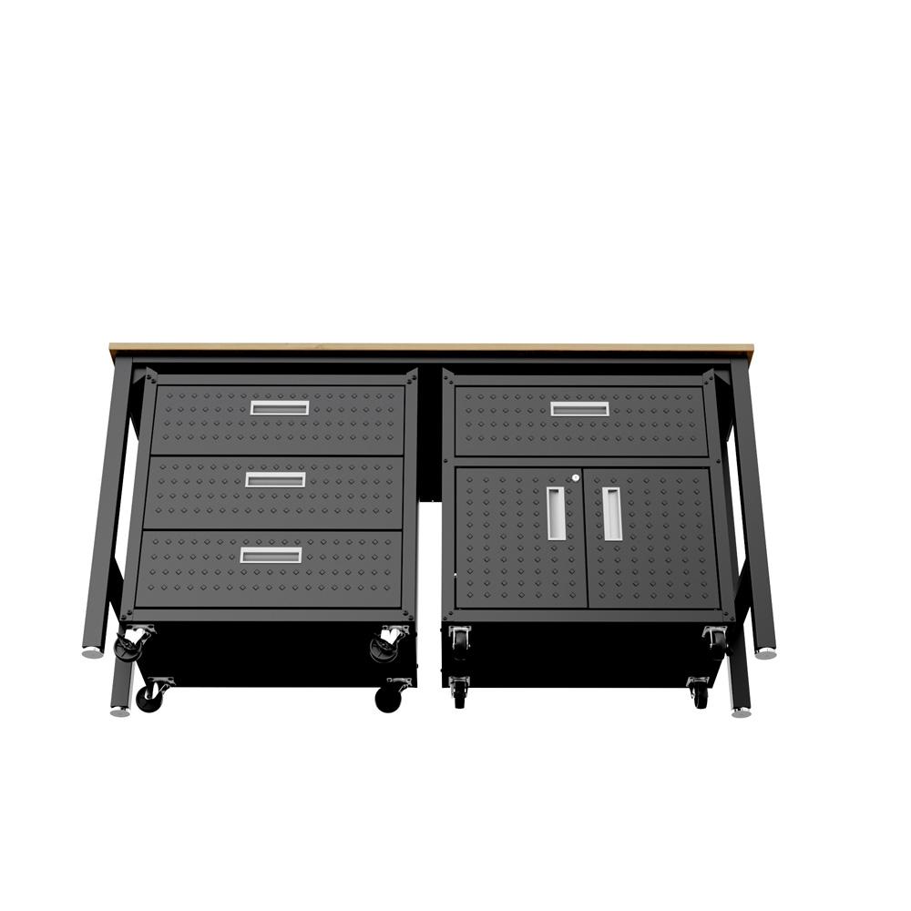Manhattan Comfort - 3-Piece Fortress Garage Set with 4 Drawers in Charcoal Grey - 18GMC-CH veiw 5