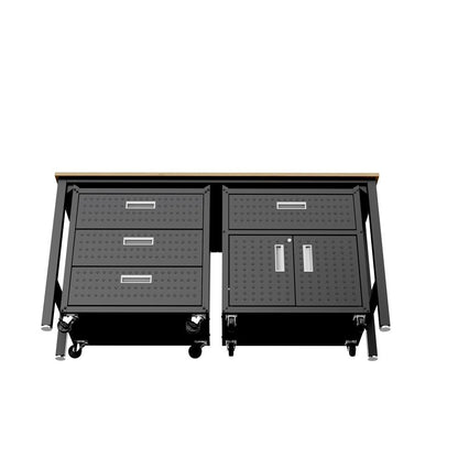 Manhattan Comfort - 3-Piece Fortress Garage Set with 4 Drawers in Charcoal Grey - 18GMC-CH veiw 5