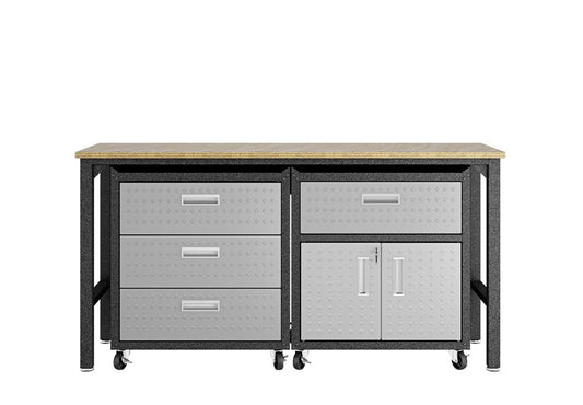 Manhattan Comfort - 3-Piece Fortress Garage Set with 4 Drawers in Grey - 18GMC veiw 1