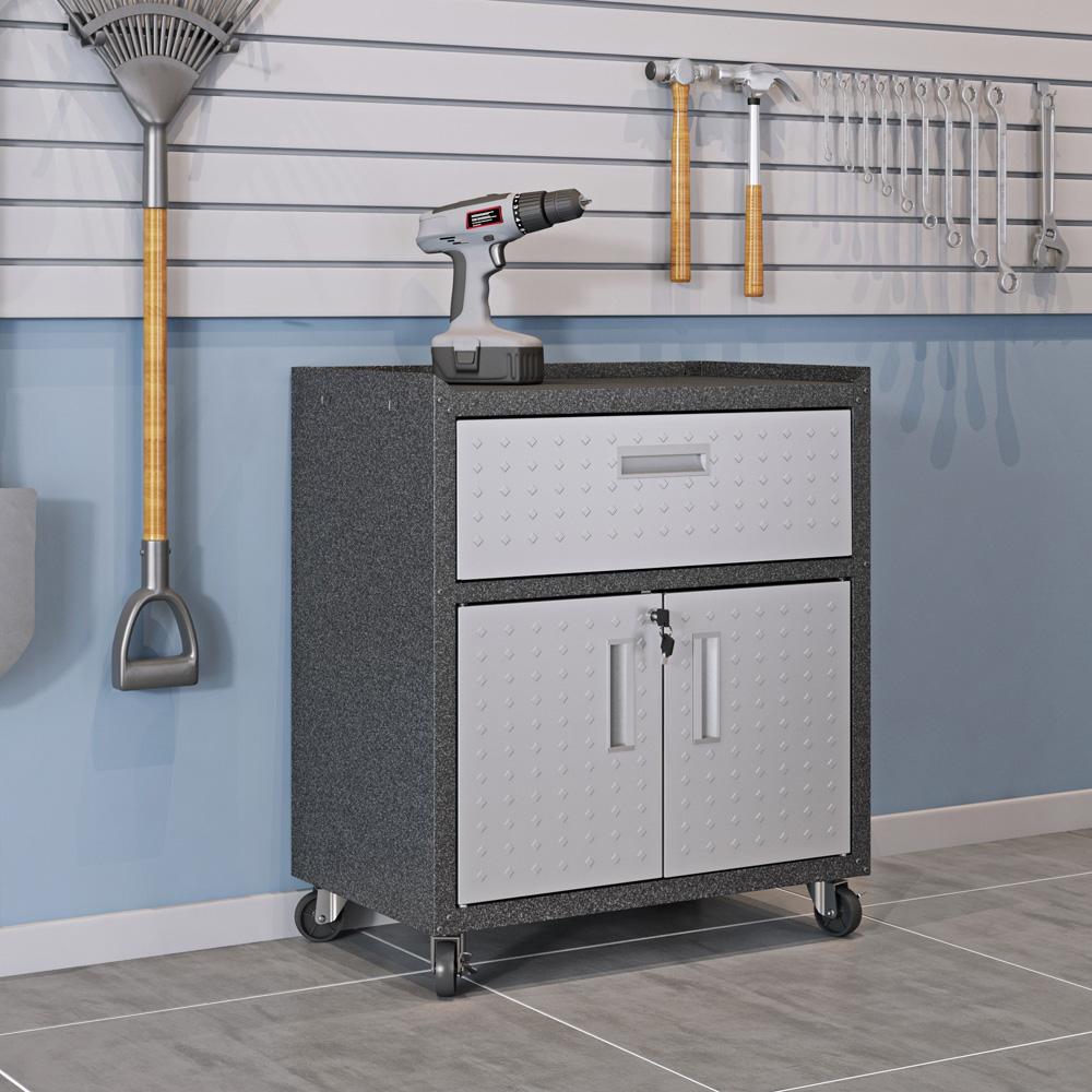Manhattan Comfort - 3-Piece Fortress Garage Set with 4 Drawers in Grey - 18GMC veiw 9