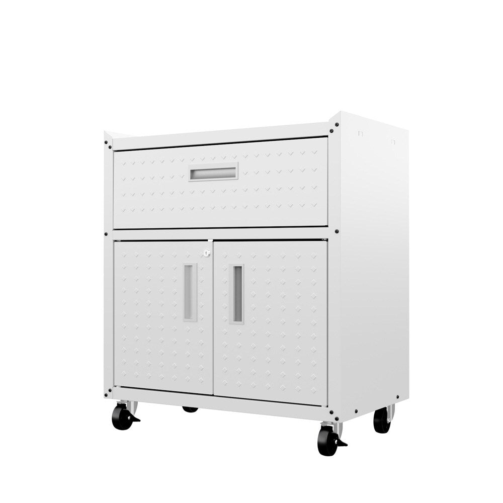 Manhattan Comfort - 3-Piece Fortress Garage Set with 4 Drawers in White - 18GMC-WH veiw 3