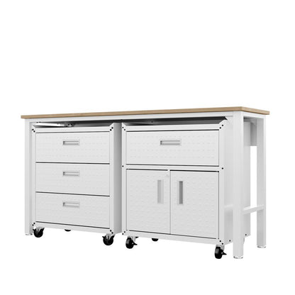 Manhattan Comfort - 3-Piece Fortress Garage Set with 4 Drawers in White - 18GMC-WH veiw 4