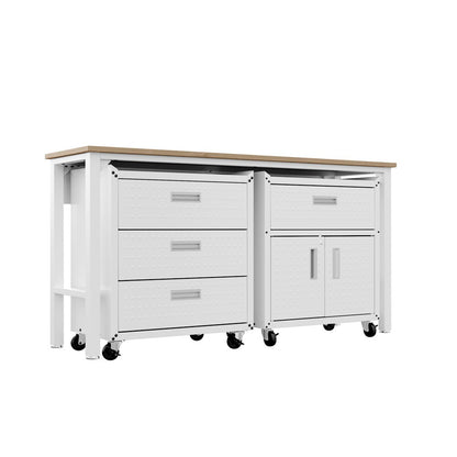 Manhattan Comfort - 3-Piece Fortress Garage Set with 4 Drawers in White - 18GMC-WH veiw 5