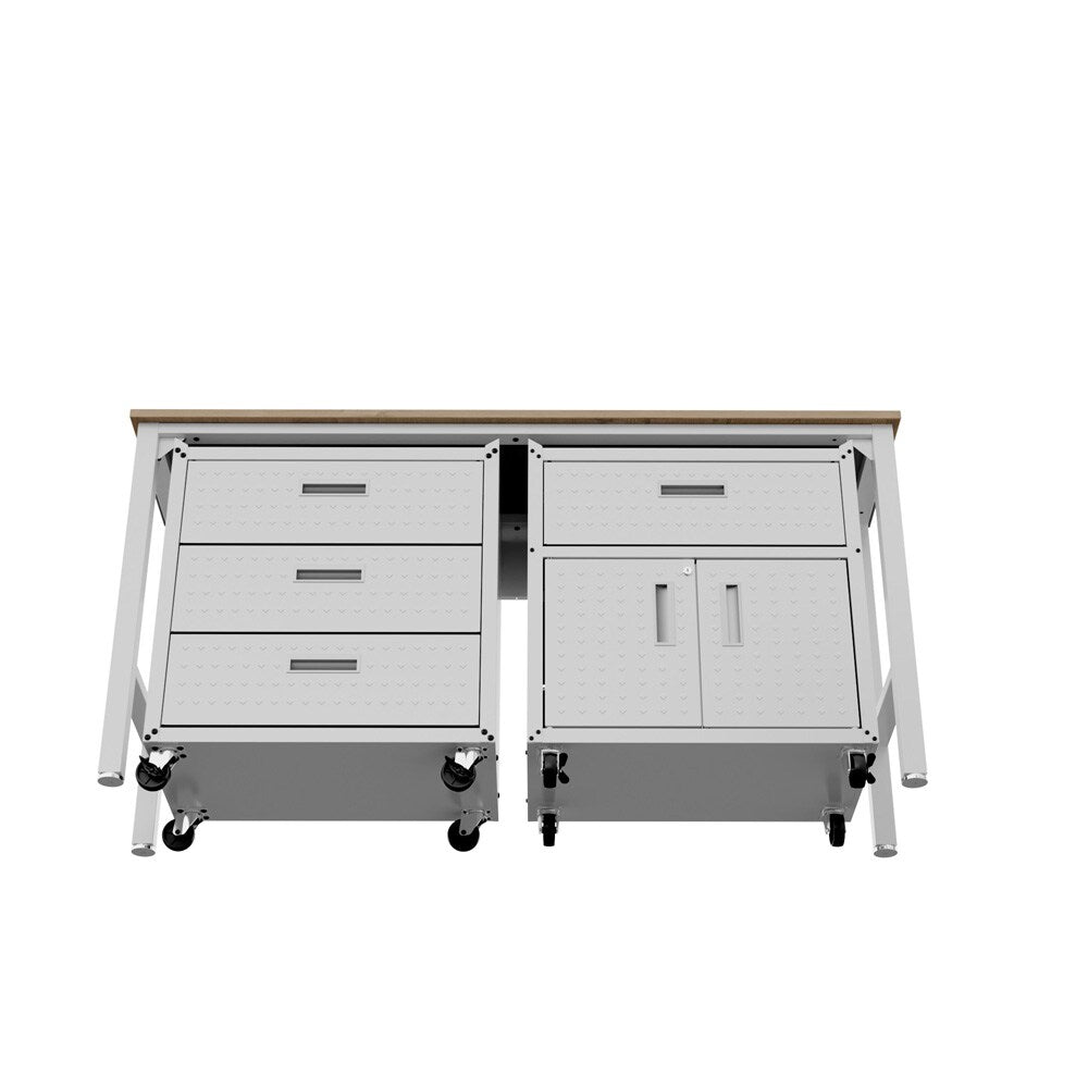 Manhattan Comfort - 3-Piece Fortress Garage Set with 4 Drawers in White - 18GMC-WH veiw 6