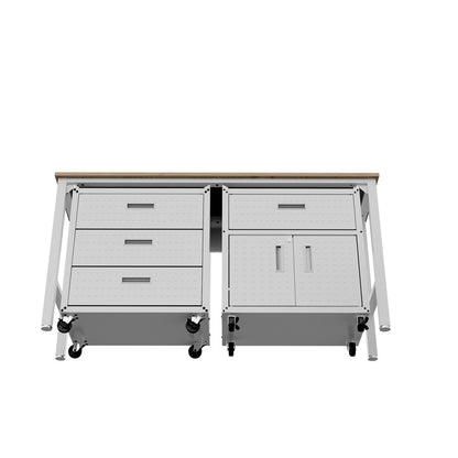 Manhattan Comfort - 3-Piece Fortress Garage Set with 4 Drawers in White - 18GMC-WH veiw 6