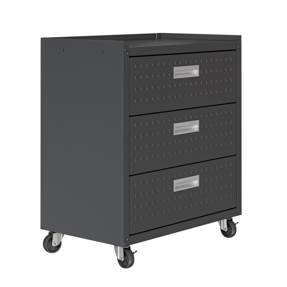 Manhattan Comfort - 3-Piece Fortress Garage Set with 6 Drawers in Charcoal Grey - 19GMC-CH veiw 3