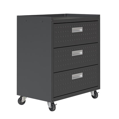 Manhattan Comfort - 3-Piece Fortress Garage Set with 6 Drawers in Charcoal Grey - 19GMC-CH veiw 3