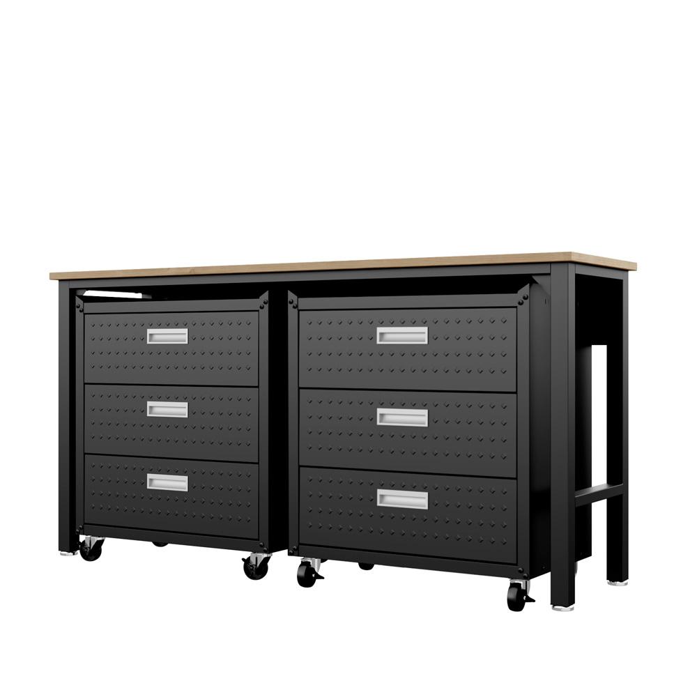 Manhattan Comfort - 3-Piece Fortress Garage Set with 6 Drawers in Charcoal Grey - 19GMC-CH veiw 4