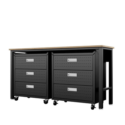 Manhattan Comfort - 3-Piece Fortress Garage Set with 6 Drawers in Charcoal Grey - 19GMC-CH veiw 4