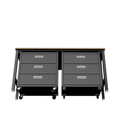 Manhattan Comfort - 3-Piece Fortress Garage Set with 6 Drawers in Charcoal Grey - 19GMC-CH veiw 5