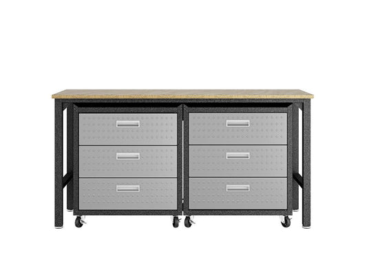 Manhattan Comfort - 3-Piece Fortress Garage Set with 6 Drawers in Grey - 19GMC veiw 1