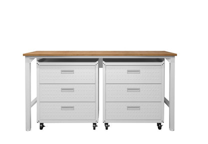 Manhattan Comfort - 3-Piece Fortress Garage Set with 6 Drawers in White - 19GMC-WH veiw 1