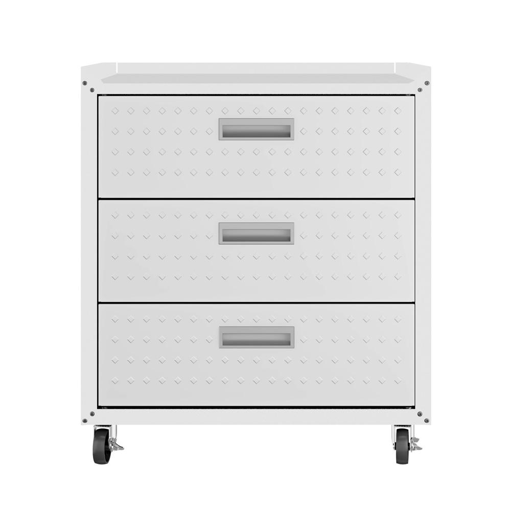 Manhattan Comfort - 3-Piece Fortress Garage Set with 6 Drawers in White - 19GMC-WH veiw 2