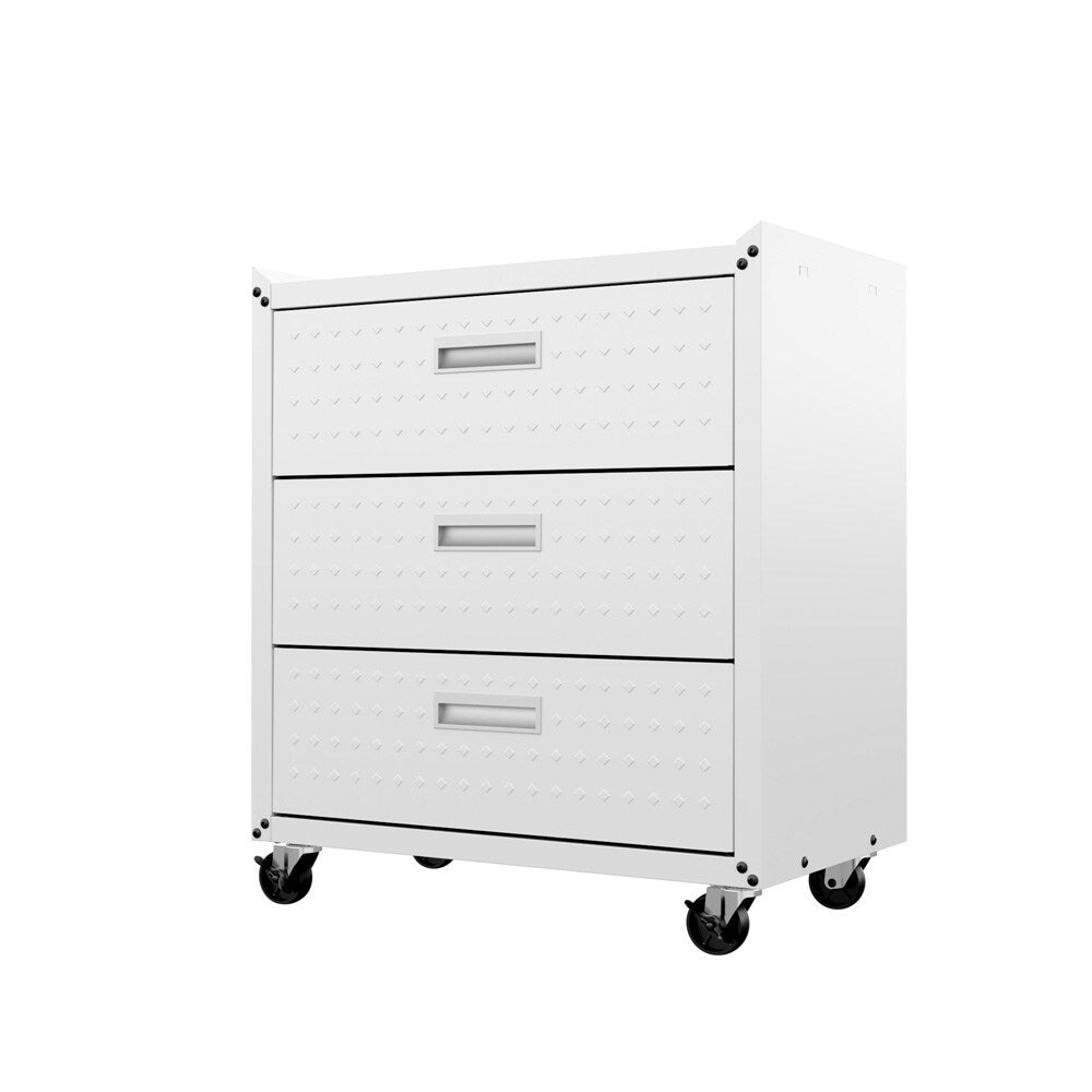 Manhattan Comfort - 3-Piece Fortress Garage Set with 6 Drawers in White - 19GMC-WH veiw 3